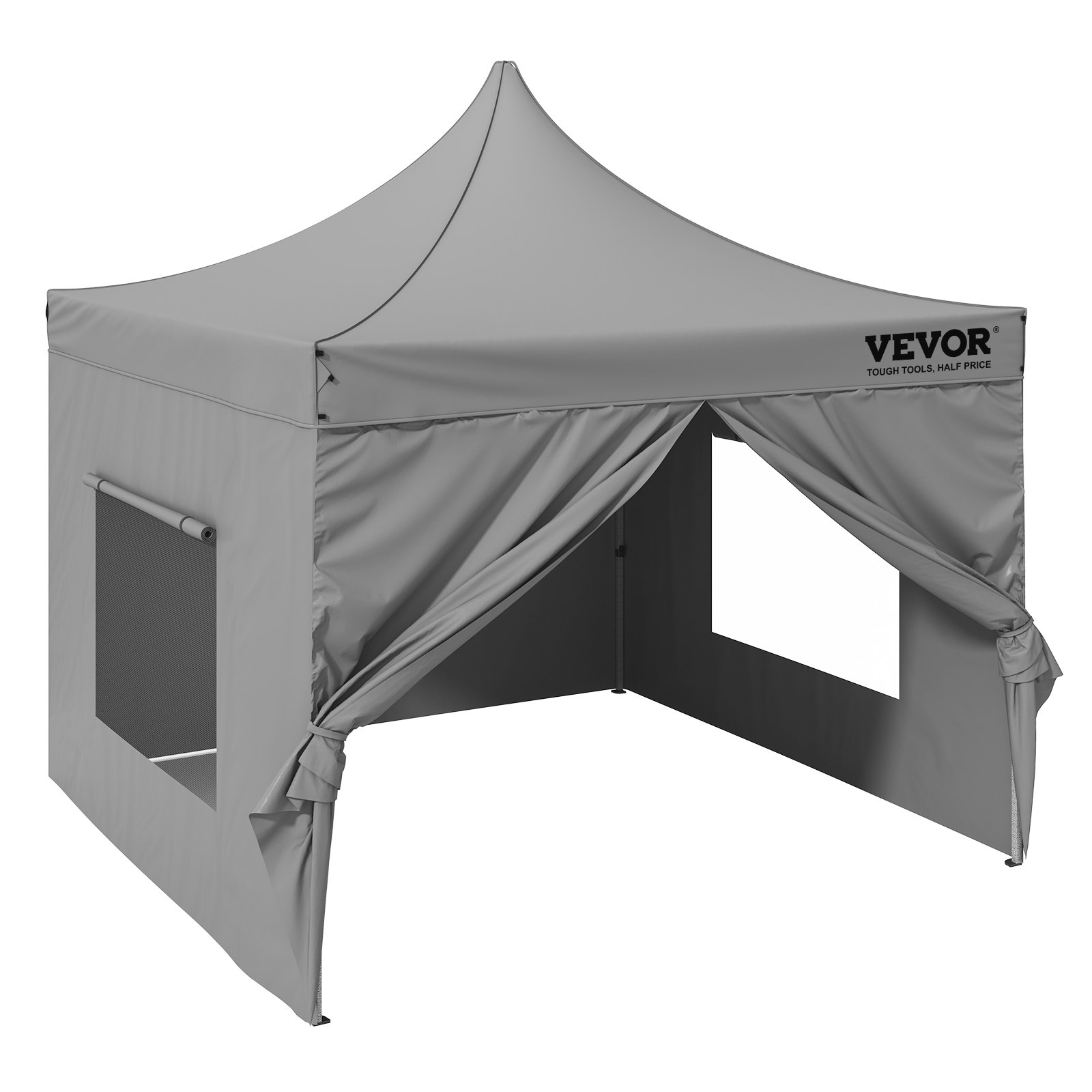 Toldo desplegable VEVOR de 10 x 10 pies con paredes laterales extraíbles, toldos instantáneos, cenador portátil y bolsa con ruedas, resistente a los rayos UV, resistente al agua, tienda de campaña cerrada para eventos al aire libre, patio, fiesta, camping