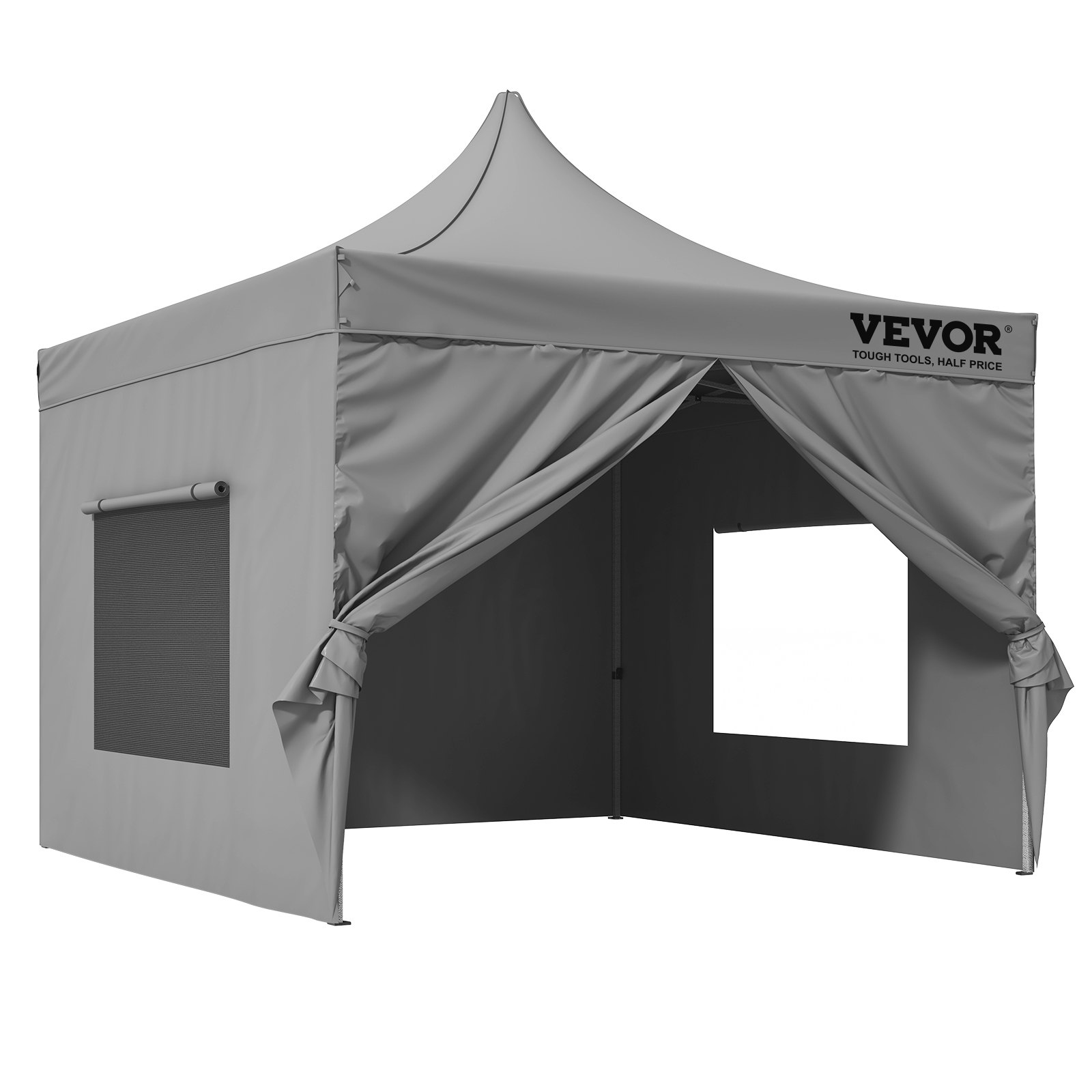 Toldo desplegable VEVOR de 10 x 10 pies con paredes laterales extraíbles, toldos instantáneos, cenador portátil y bolsa con ruedas, resistente a los rayos UV, resistente al agua, tienda de campaña cerrada para eventos al aire libre, patio, fiesta, camping