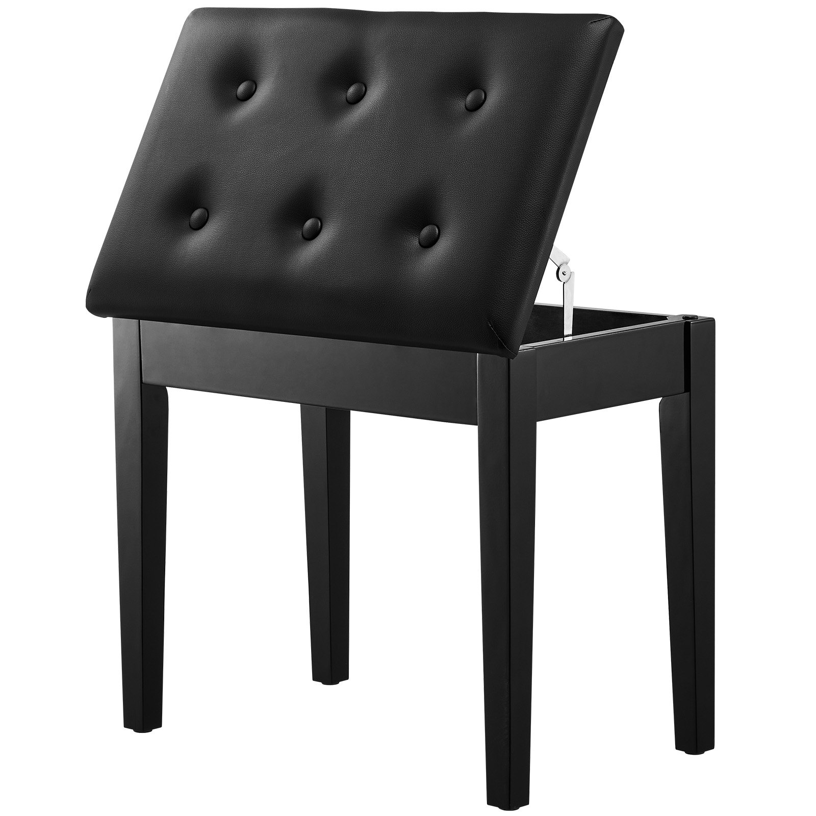 Banco para teclado de piano con asiento acolchado y almacenamiento, taburete de madera para tocador y estantería