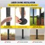 VEVOR Postes de luz de cadena (paquete de 4, 3,2 m), de acero con recubrimiento en polvo para exteriores, con ganchos para colgar faroles y banderas, opciones de montaje universales para decorar jardines, patios y terrazas para fiestas, color negro