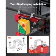 VEVOR Polipasto eléctrico capacidad de elevación de 1320 lbs cabrestante de alambre de acero eléctrico de 1150 W 110 V con control remoto