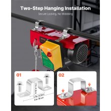 VEVOR Polipasto eléctrico capacidad de elevación de 2200 lbs cabrestante de alambre de acero eléctrico de 1600 W 110 V con control remoto