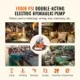 Bomba hidráulica eléctrica VEVOR, 10 000 PSI, 750 W, 110 V, capacidad de 8 L (488 in³), válvula solenoide de doble efecto, unidad de potencia de bomba hidráulica eléctrica con interruptor de pedal para punzonadoras, dobladoras y máquinas de elevación.