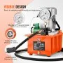 Bomba hidráulica eléctrica VEVOR, 10 000 PSI, 750 W, 110 V, capacidad de 8 L (488 in³), válvula solenoide de simple efecto, unidad de potencia de bomba hidráulica accionada eléctricamente con interruptor de pedal para punzonadoras, dobladoras y máquinas de elevación.