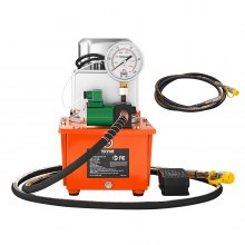 Bomba hidráulica eléctrica VEVOR, 10000 PSI 750W 110V 488 in³/8L de capacidad, válvula solenoide de acción simple, unidad de paquete de energía de bomba hidráulica eléctrica con interruptor de pedal para punzonadora/dobladora/máquina de gato