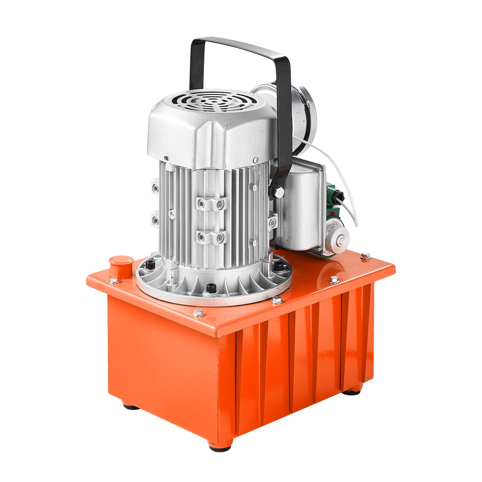 Bomba hidráulica eléctrica VEVOR, 10 000 PSI, 750 W, 110 V, capacidad de 8 L (488 in³), válvula solenoide de simple efecto, unidad de potencia de bomba hidráulica accionada eléctricamente con interruptor de pedal para punzonadoras, dobladoras y máquinas de elevación.
