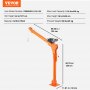 Grúa eléctrica VEVOR con capacidad de carga de 1100 lb, acero al carbono, altura máxima de 96 pulgadas.