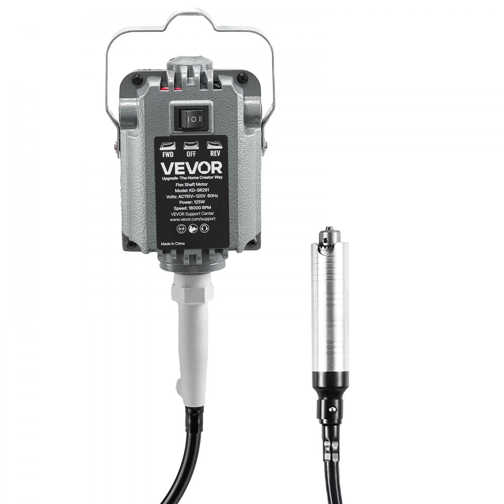 Amoladora de eje flexible VEVOR, herramienta rotativa eléctrica de eje flexible de 125 W y 18 000 RPM, amoladora colgante con control de pedal y kit de accesorios de 112 piezas para lijar, pulir y cortar.