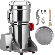 VEVOR 700g Molinillo de granos eléctrico, molinillos de especias comerciales de alta velocidad de 2500 W, máquina de polvo pulverizador de acero inoxidable, para hierbas secas, granos, especias, cereales, café, maíz, pimienta, tipo oscilante