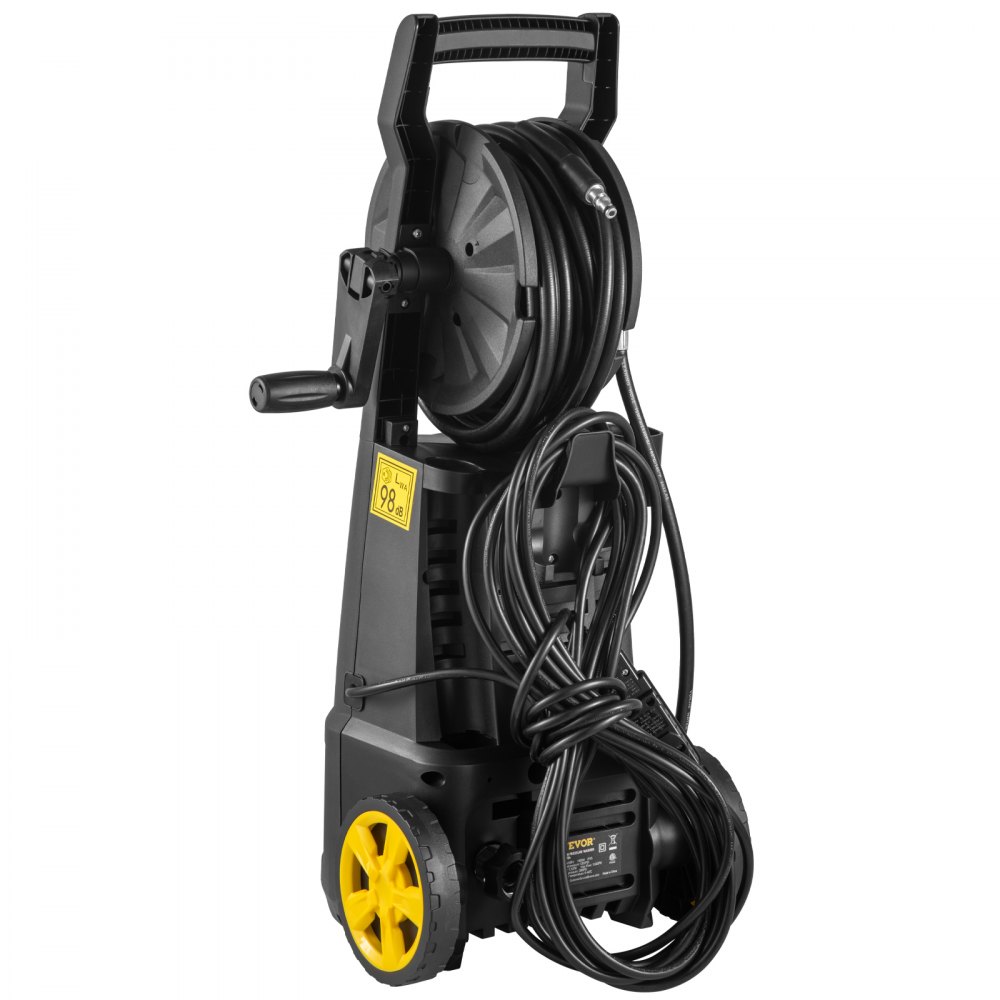 VEVOR Lavadora a presión eléctrica Lavadora de alta presión 2000PSI 1.76GPM con carrete de manguera