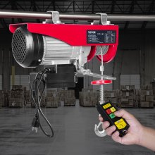 VEVOR Polipasto eléctrico capacidad de elevación de 440 lbs cabrestante de alambre de acero eléctrico de 480 W 110 V con control remoto inalámbrico