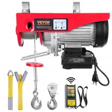 VEVOR Polipasto eléctrico capacidad de elevación de 440 lbs cabrestante de alambre de acero eléctrico de 480 W 110 V con control remoto inalámbrico