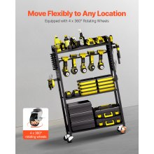 VEVOR - Carrito organizador de herramientas de 4 niveles con ruedas, 150 lb, para taller