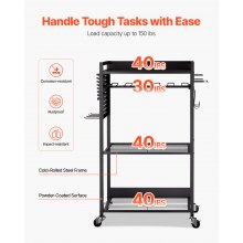 VEVOR - Carrito organizador de herramientas de 4 niveles con ruedas, 150 lb, para taller