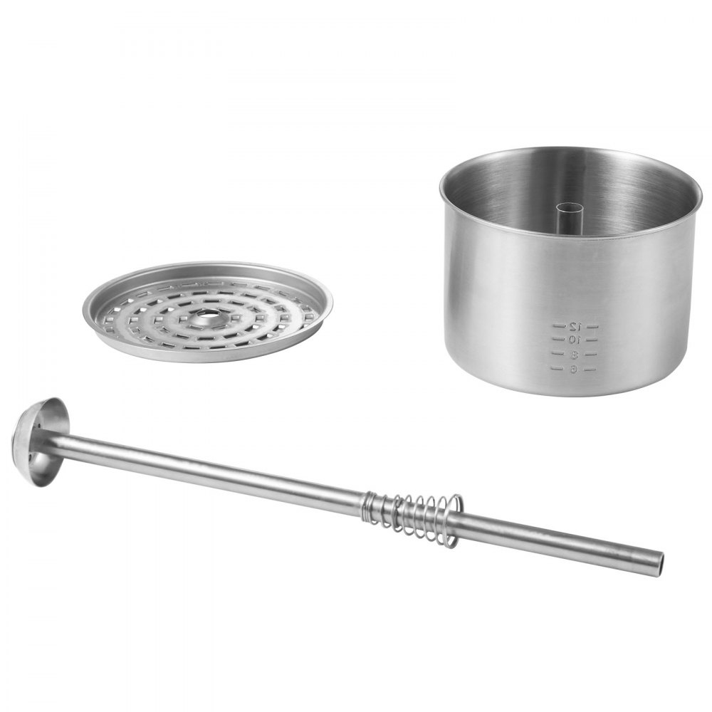 Cafetera eléctrica VEVOR de 12 tazas, cuerpo de acero inoxidable 304, función de mantenimiento del calor y asa resistente al calor, cafetera clásica, preparación rápida y pico vertedor fácil, color plateado.