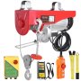 Polipasto eléctrico VEVOR, cabrestante eléctrico de 120 V y 2200 lb con control remoto inalámbrico de 100 m y con cable de 4,3 m, altura de elevación de 12 m con un solo cable, eslingas simples o dobles, polipasto para garaje, almacén y fábrica.