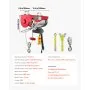 Polipasto eléctrico VEVOR, capacidad de elevación de 600 kg, cabrestante eléctrico de alambre de acero de 1150 W y 110 V con control remoto con cable de 4,2 m, altura de elevación de un solo cable de 12,1 m y motor de cobre puro, para garaje, almacén y fábrica.