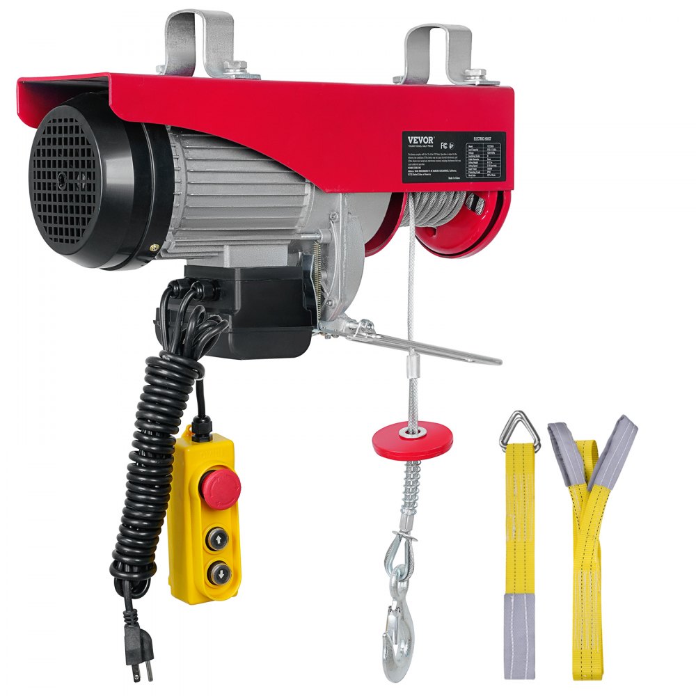 VEVOR Polipasto eléctrico de 1760 libras con control remoto con cable de 14 pies, polipasto eléctrico de 110 voltios con altura de elevación de cable único de 40 pies y motor de cobre puro, para fábrica de almacén de garaje