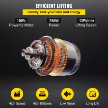 VEVOR Polipasto de cadena eléctrico doble 2200LBS amarillo