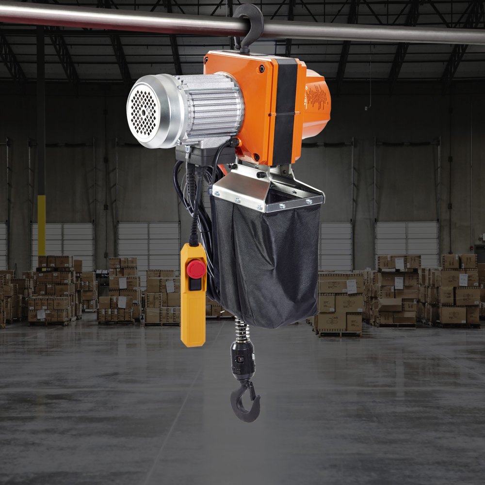 Polipasto eléctrico de cadena VEVOR, capacidad de 1 tonelada (2200 lb), altura de elevación de 3 m, velocidad de 3 m/min, 120 V, grúa aérea monofásica con cadena G100, control remoto con cable de 3 m para garaje, tienda, hotel y hogar.