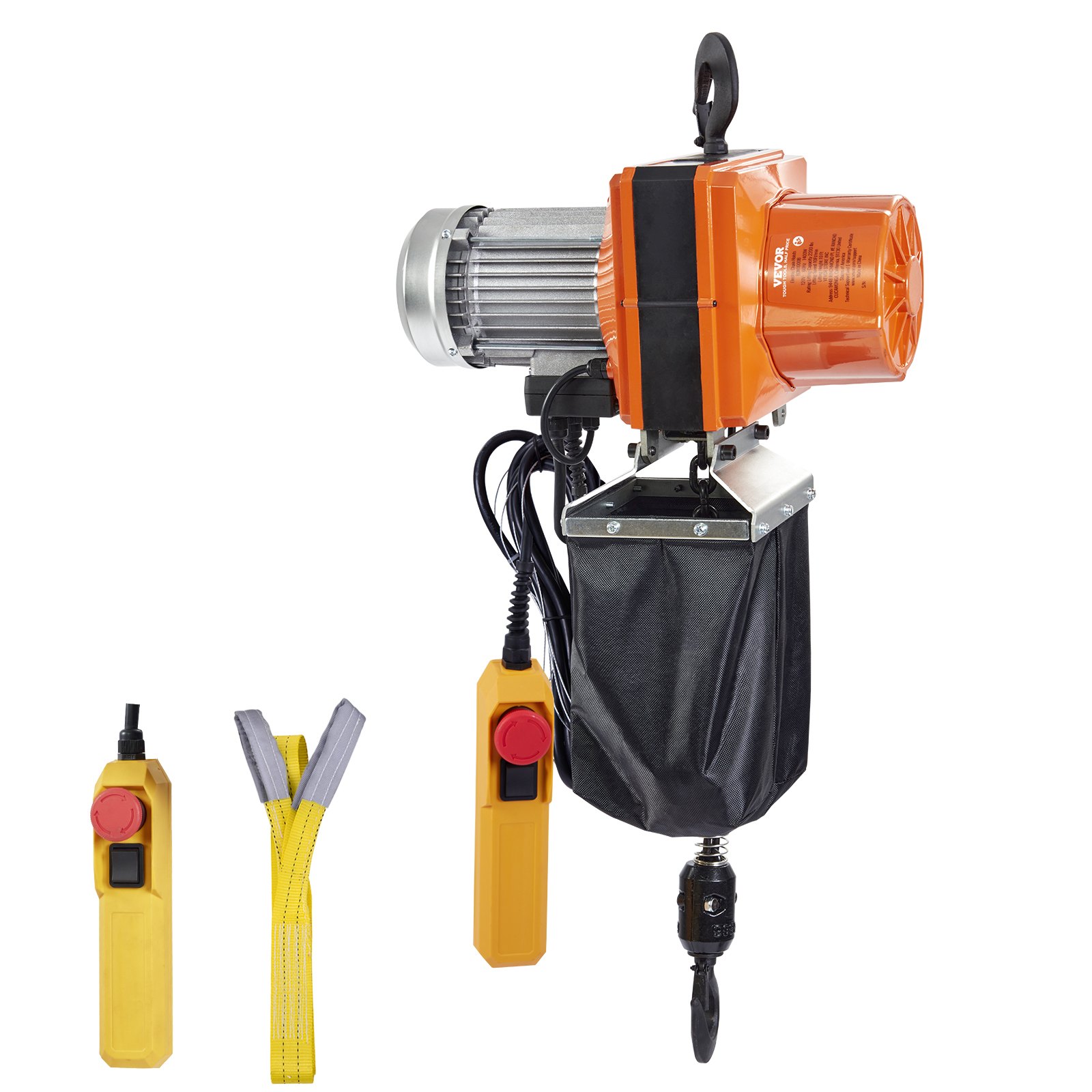 Polipasto eléctrico de cadena VEVOR, capacidad de 1 tonelada (2200 lb), altura de elevación de 3 m, velocidad de 3 m/min, 120 V, grúa aérea monofásica con cadena G100, control remoto con cable de 3 m para garaje, tienda, hotel y hogar.