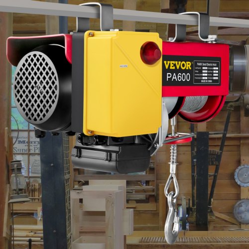 Elevador de polipasto eléctrico VEVOR 1320LBS 600KG Polipasto eléctrico de techo 110V Polipasto de cable eléctrico Control remoto Garaje Auto Shop Elevador de techo