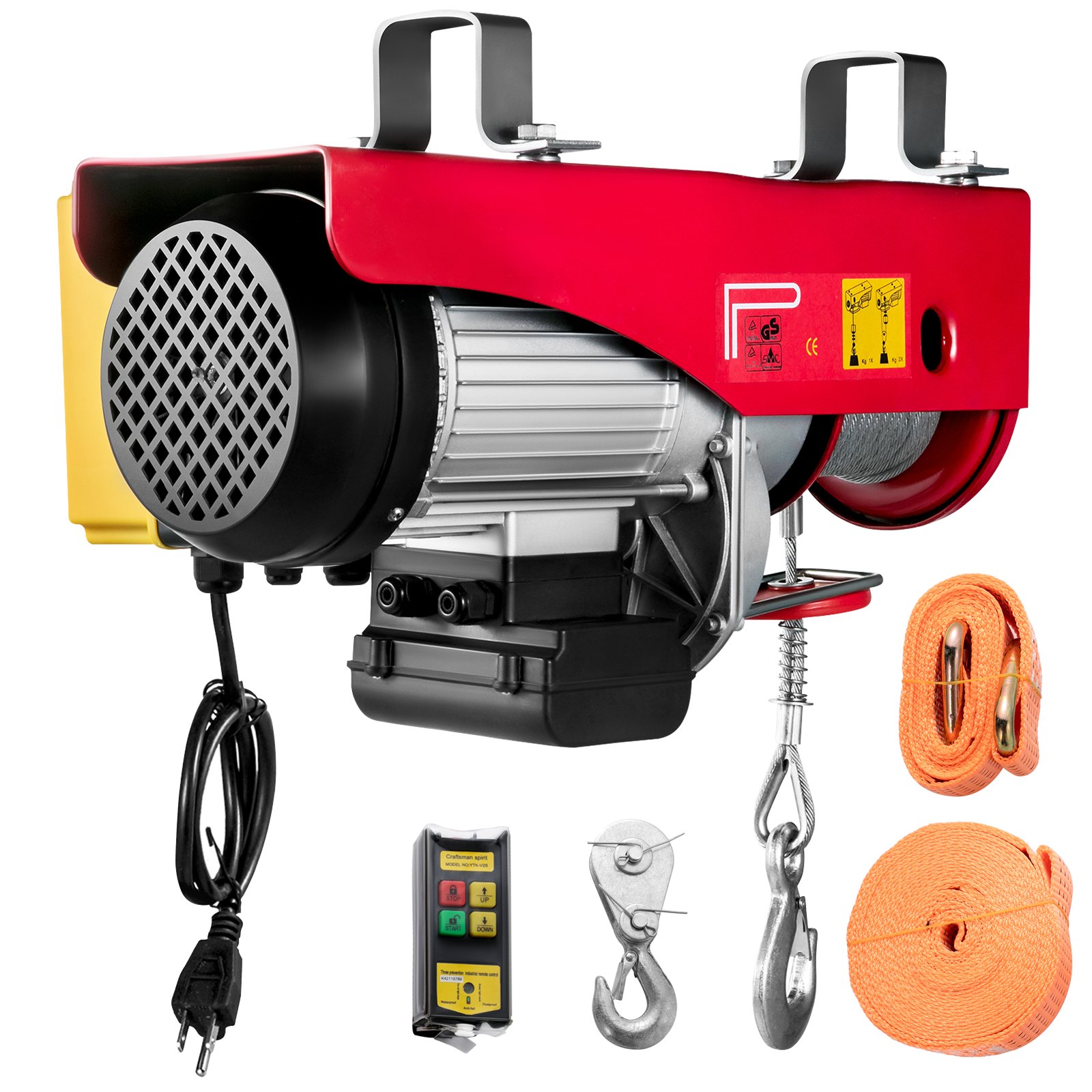 VEVOR Polipasto eléctrico cabrestante eléctrico de 2200 libras elevador eléctrico de acero polipasto eléctrico de 110 V con control remoto