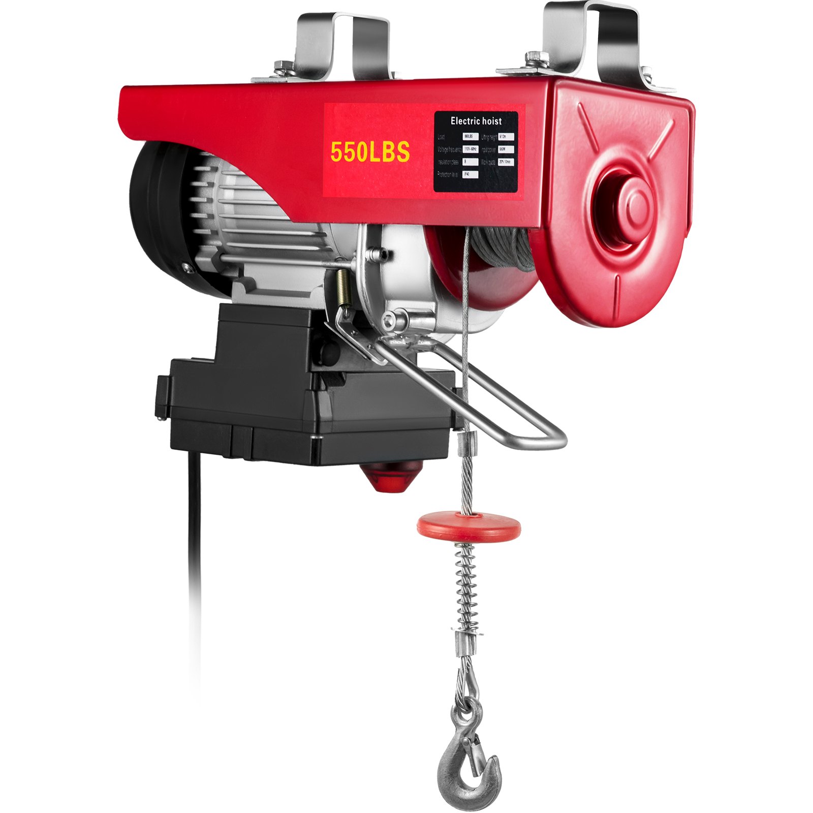 VEVOR Polipasto eléctrico 550LBS con control remoto inalámbrico y cabrestante eléctrico de eslingas simples/dobles elevador eléctrico de acero