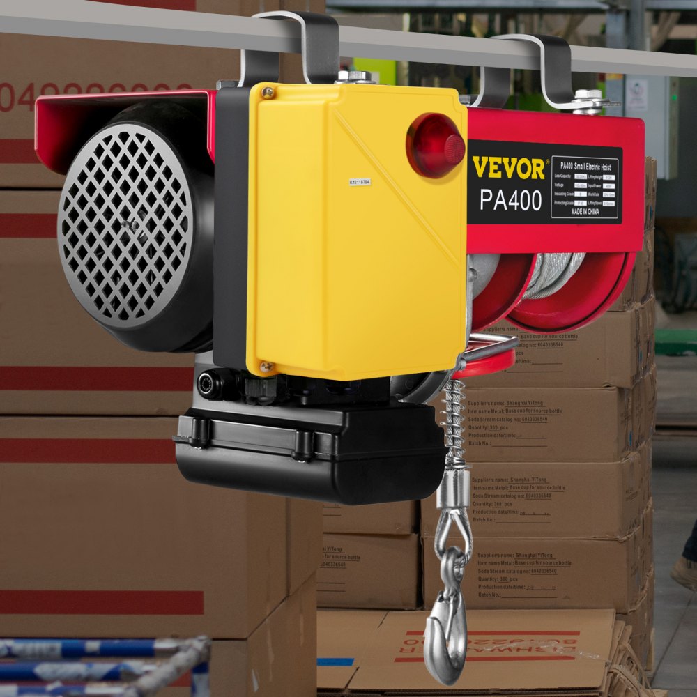 VEVOR Polipasto Eléctrico Cabrestante eléctrico 880LBS elevador eléctrico de acero polipasto eléctrico de 110 V con control remoto inalámbrico