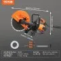 Sierra circular eléctrica para hormigón VEVOR de 30 cm y 1800 W con profundidad de corte ajustable de 11,4 cm. Incluye línea de agua, bomba y cuchilla. Ideal para piedra y ladrillo.