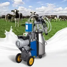VEVOR Flamante eléctrico de ordeño de la máquina para la forma de Vacas del cubo de acero inoxidable 304 de cubo
