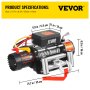 VEVOR Truck Winch 12000lbs Cabrestante eléctrico 85ft/26m Cable de acero 12V Power Winch Jeep Winch con control remoto inalámbrico y potente motor para UTV ATV y Jeep Truck y Wrangler en Car Lift