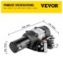 VEVOR Cabrestante eléctrico Capacidad de carga de 5000 lb Cabrestante de camión Compatible con Jeep Truck SUV Cable de acero de 43 pies / 13 m Cabrestante de alimentación de 12 V con control remoto inalámbrico, motor potente para ATV UTV Off Road Trailer
