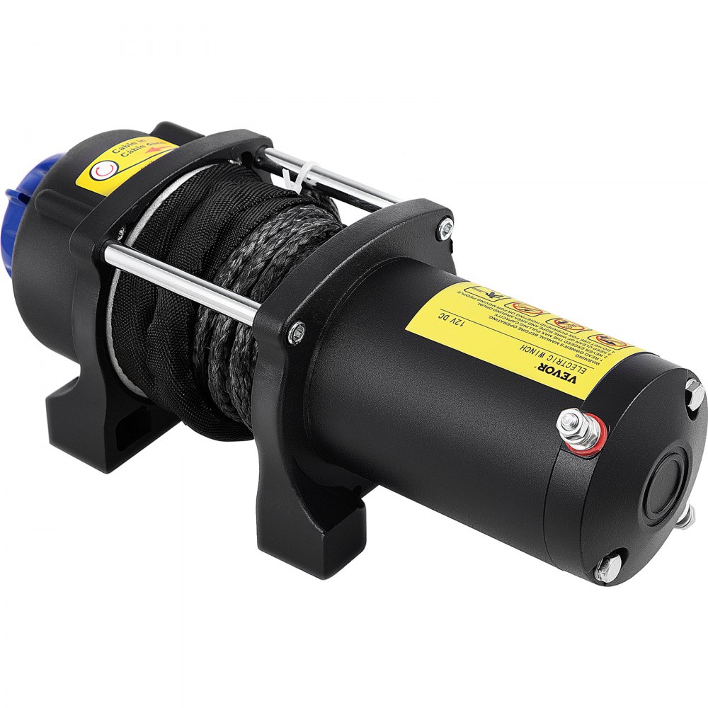 Cabrestante eléctrico VEVOR, capacidad de 5200 lbs, cuerda sintética de 42.6 '/13 m, cabrestantes impermeables para ATV UTV con control remoto inalámbrico y cable y Hawse Fairlead, para remolcar Jeep Off Road SUV Truck Car Trailer