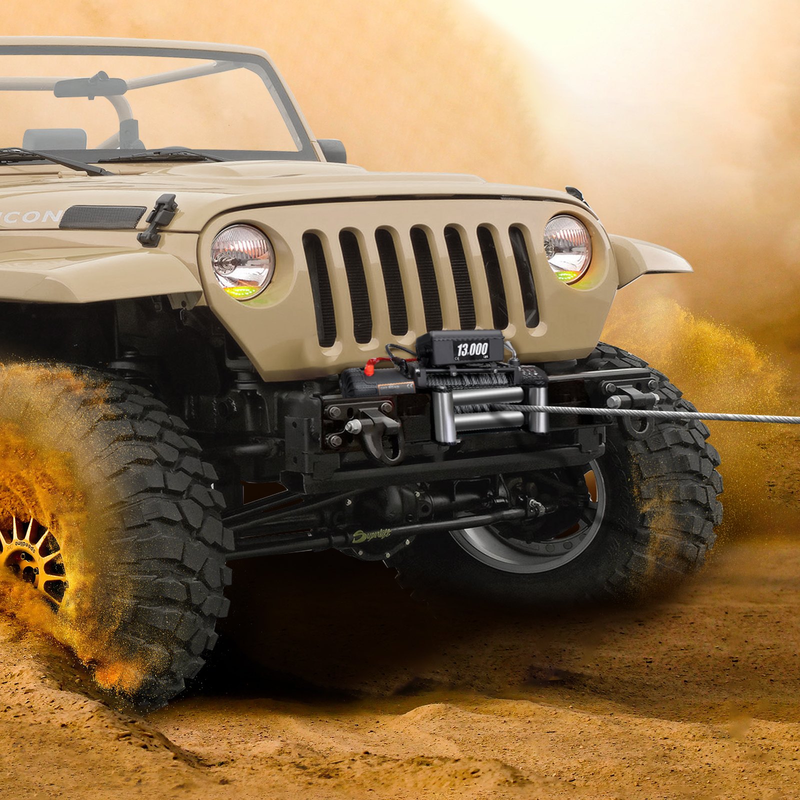 VEVOR Truck Winch 13000lbs Cabrestante eléctrico 26m / 85ft Cable Acero 12V Power Winch Jeep Winch con control remoto inalámbrico y potente motor para UTV ATV y Jeep Truck y Wrangler en Car Lift