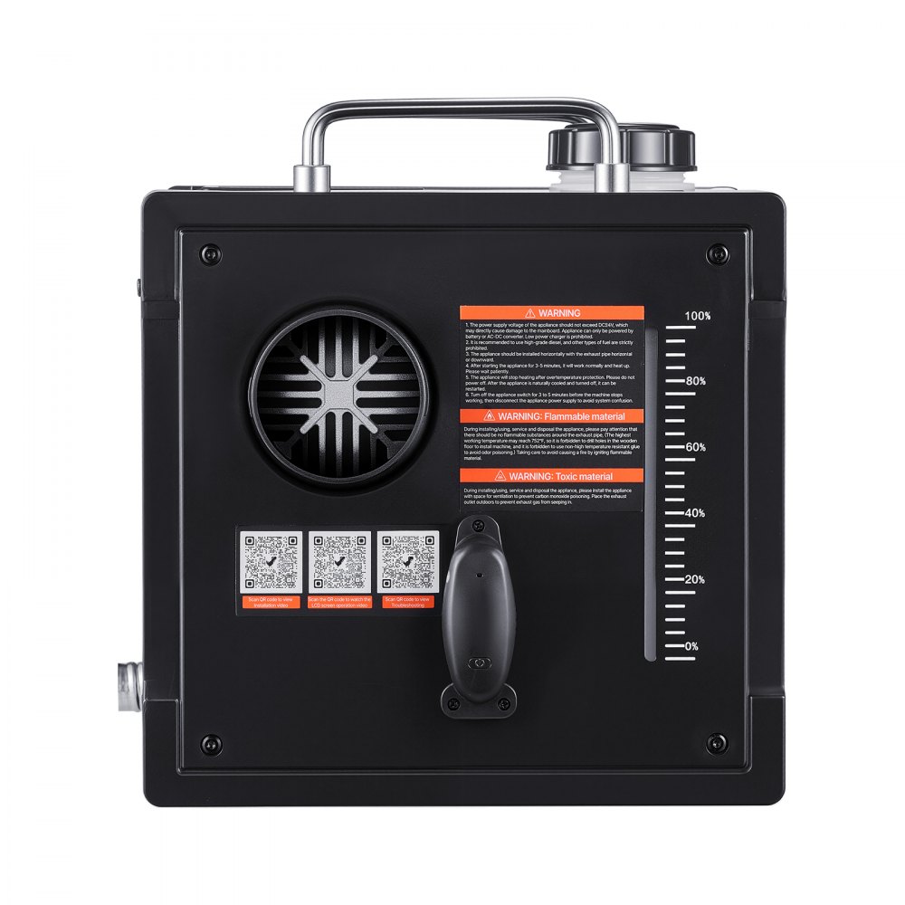 Calefactor diésel VEVOR, 8 kW, 12 V/24 V CC, calefactor de aire diésel portátil todo en uno con control por aplicación Bluetooth, control remoto y pantalla LCD, tanque de combustible de 1,9 galones para camiones, furgonetas, autocaravanas, caravanas y garajes.