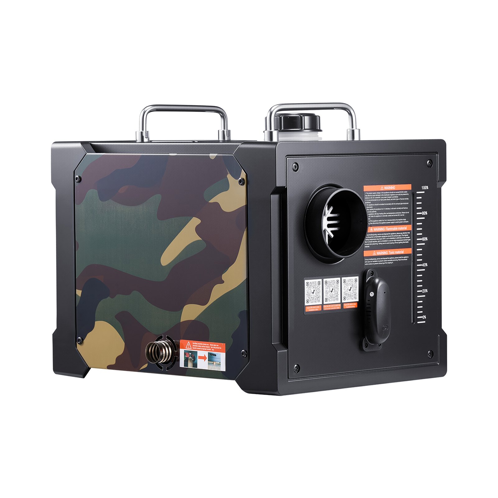 Calefactor diésel VEVOR, 8 kW, 12 V/24 V CC, calefactor de aire diésel portátil todo en uno con control por aplicación Bluetooth, control remoto y pantalla LCD, tanque de combustible de 1,9 galones para camiones, furgonetas, autocaravanas, caravanas y garajes.