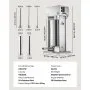 Embutidora eléctrica VEVOR, 25 litros / 25 libras, embutidora vertical de carne, control de velocidad continuo y pedal, embutidora de salchichas de alta resistencia de acero inoxidable con 5 tubos de embutido, para uso comercial y doméstico.