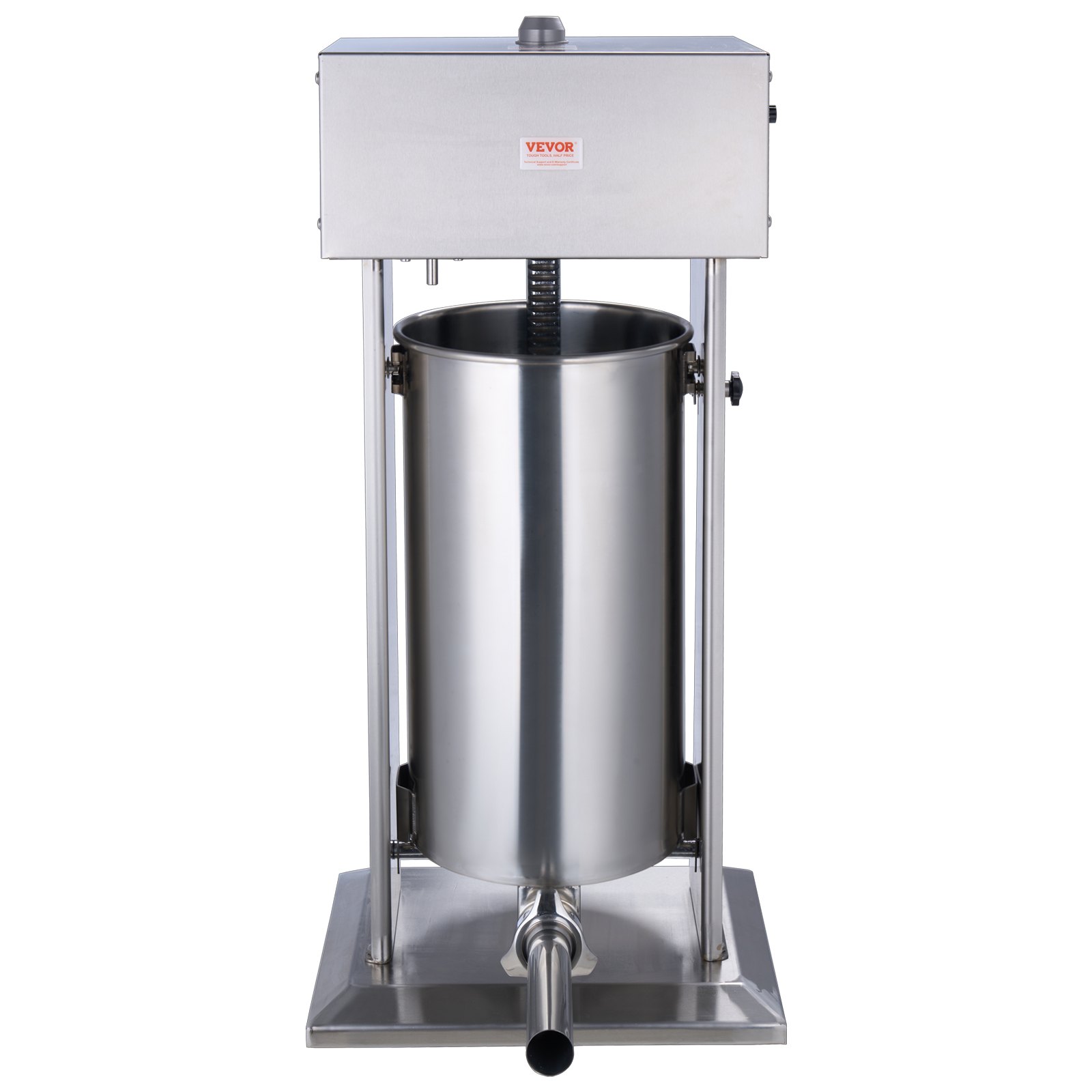 Embutidora eléctrica de salchichas VEVOR, 25 L / 55 lb, embutidora vertical de carne, motor de 400 W, control de velocidad continuo y pedal, fabricada en acero inoxidable 304 apto para uso alimentario, 5 tubos de embutido para uso doméstico y comercial.