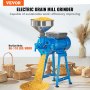 Molinillo de grano eléctrico VEVOR, molinillo de especias de 1500 W 110 V, molinillo de maíz comercial con embudo, máquina de polvo ajustable de grosor, molinillo de cereales de harina de alimentación resistente, molinillo de trigo, molinillo seco y húmedo