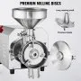 Molino de soja VEVOR, máquina de molienda comercial para especias, molino de maíz de 2200 W, molino de maíz de 50 kg/h, molino de acero inoxidable, máquina de molienda industrial para harina, pimienta, soja, cacahuete y granos de maíz.