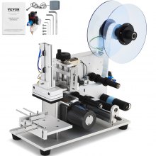 Etiquetadora plana eléctrica VEVOR, 25-60 unidades/min, aplicadora de etiquetas de superficie plana para cajas de cartón, botellas cuadradas y latas. Adecuada para artículos de 4,72 x 5,9 x (0,98-3,54 pulgadas).