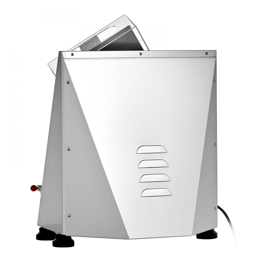 Rodillo laminador de masa para pizza VEVOR, prensa automática de acero inoxidable de 7,6 a 35,5 cm, máquina eléctrica comercial para hacer pasta de 370 W, 260 piezas por hora, grosor ajustable, con tapa para prensar masa