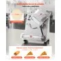 Rodillo laminador de masa para pizza VEVOR, prensa automática de acero inoxidable de 7,6 a 35,5 cm, máquina eléctrica comercial para hacer pasta de 370 W, 260 piezas por hora, grosor ajustable, con tapa para prensar masa