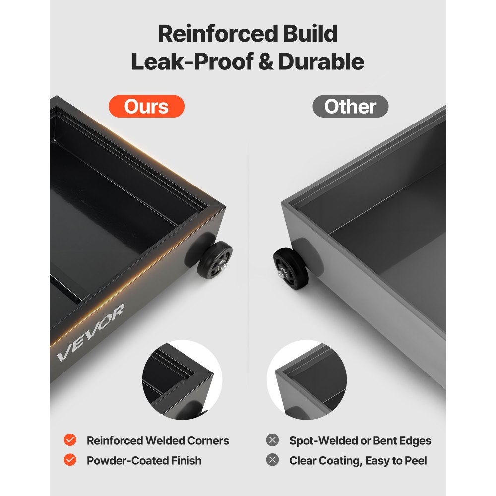 VEVOR Bandeja de drenaje de aceite de perfil bajo, bandeja de drenaje de aceite de 15 galones con bomba, bandeja de cambio de aceite con bomba eléctrica de 180 W, manguera de 8.2 pies y mango plegable