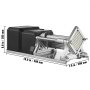 Cortadora eléctrica de patatas fritas VEVOR con cuchillas de 6 mm, 9 mm y 13 mm y 8 cuñas, 110 V, 40 W, de acero inoxidable, horizontal.