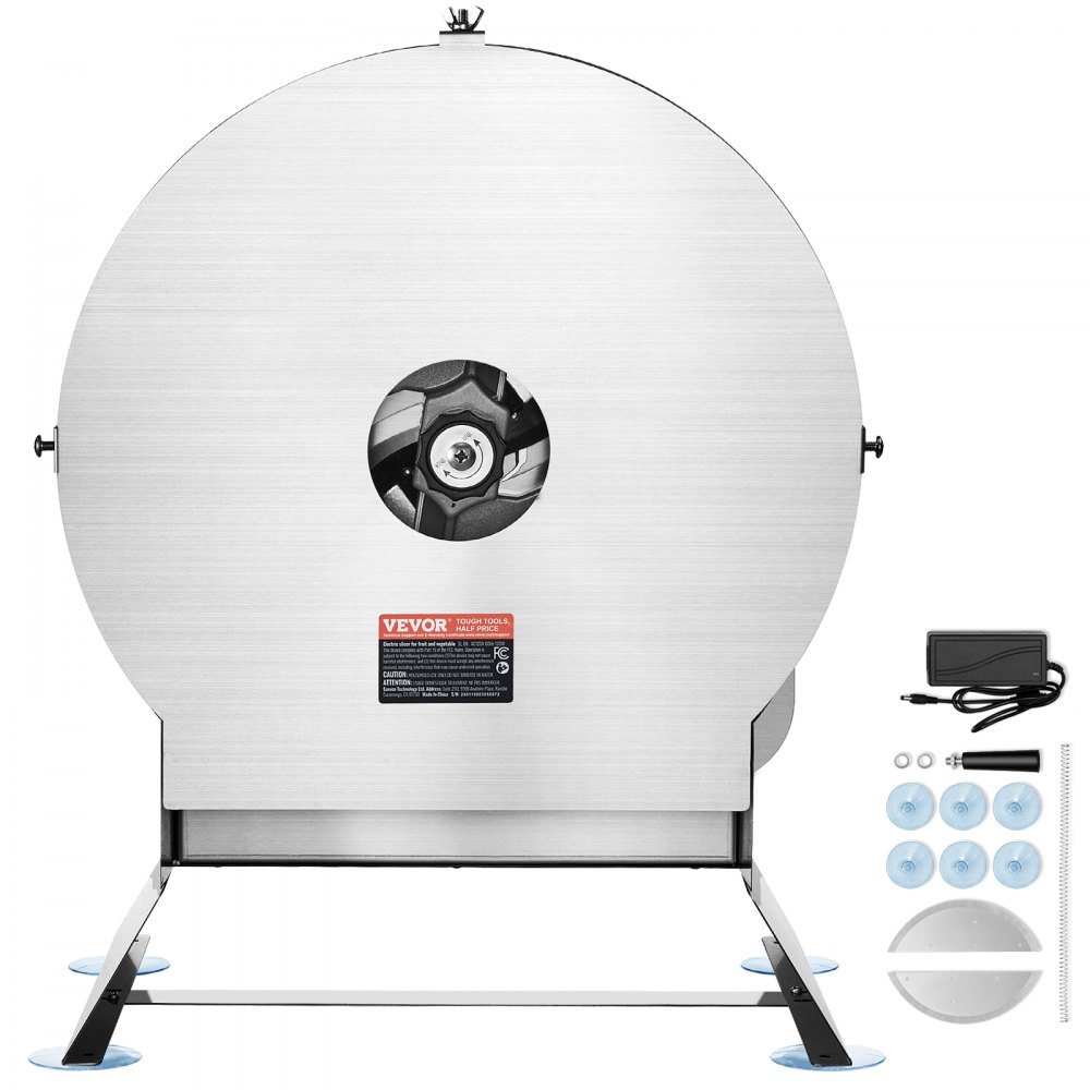 Cortadora de verduras eléctrica VEVOR, cortadora comercial ajustable de 0-12 mm de grosor, convertible a manual, de acero inoxidable, con puerto de alimentación grande para patatas y tomates.