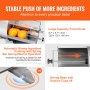 VEVOR Cortadora de verduras eléctrica, cortadora comercial ajustable de 0-0,5"/0-12 mm de espesor, convertible a manual, cortadora de alimentos de acero inoxidable, puerto de alimentación grande para papas y tomates