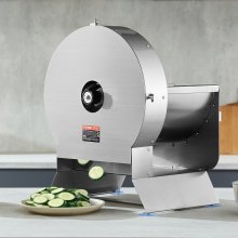 VEVOR Cortadora de verduras eléctrica, cortadora comercial ajustable de 0-0,5"/0-12 mm de espesor, convertible a manual, cortadora de alimentos de acero inoxidable, puerto de alimentación grande para papas y tomates