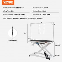 VEVOR Mesa eléctrica de aseo para mascotas de 50 pulgadas, brazo de aseo para perros grandes, estación de aseo para perros de altura ajustable, mesa antideslizante/estación de aseo para perros, rodamiento máximo 400 libras